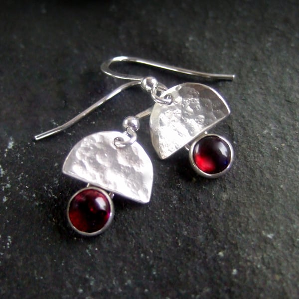 Recycled Sterling Silver Classic Gemstone stud earrings by Nyaki punk Jewellery.