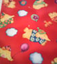 Red Fabric Bag with Colourful Playful Elephants - Image 4