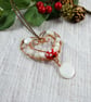 Copper Hanging Decoration with Pearls, Glass and Shell Beads