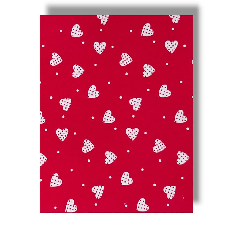A4 Sheet of Fabric Backed Felt - Red Hearts