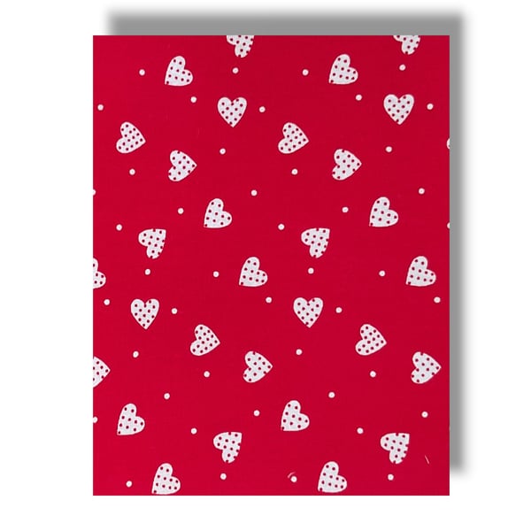 A4 Sheet of Fabric Backed Felt - Red Hearts