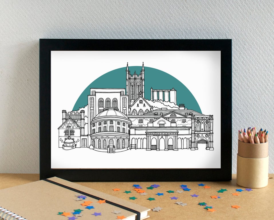 Bury St Edmunds Skyline Art Print