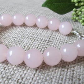 Quartzite Bracelet, Pale Pink, semi-precious beads