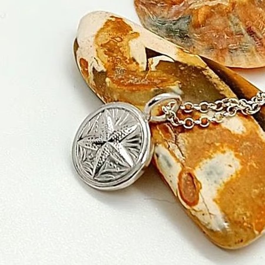 Starfish pendant charm necklace sterling silver handmade gift wrapped