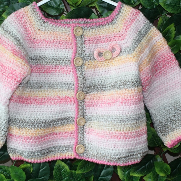 handmade crochet baby cardigan size  1 - 2 years