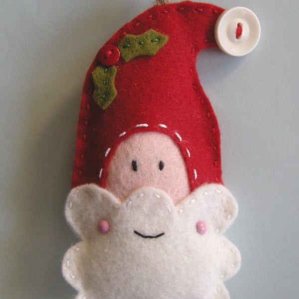 Handmade Father christmas felt decoration