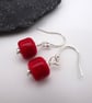 red lampwork glass earrings - Image 3