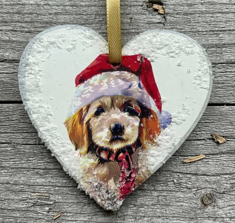 Hanging Wooden Christmas Heart