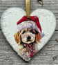 Hanging Wooden Christmas Heart