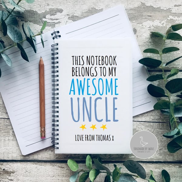 Uncle Notebook, Gift for Uncle from nephew, uncle fathers day gift, 