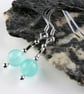 Sterling silver & 6mm Sea glass drop earrings, in a gift box (twisted tube) - Image 1