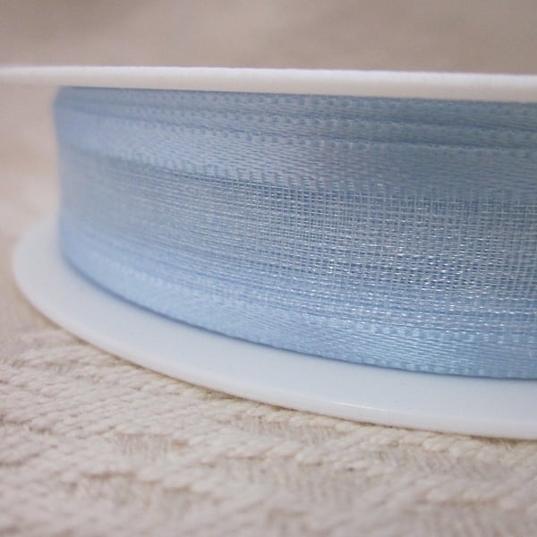 25m Spool Sheer Sky Blue 15mm Ribbon