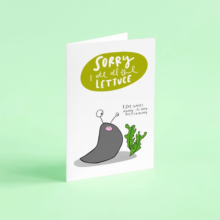 Slug and lettuce gardeners card