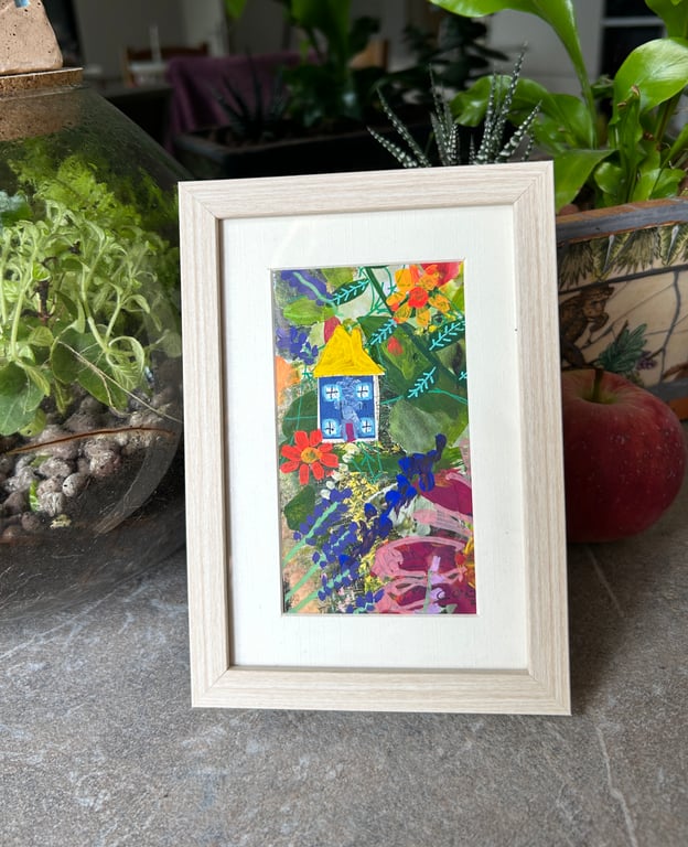 Number 7 Cottage Gardens - Original Mixed Media - Framed 