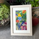 Number 7 Cottage Gardens - Original Mixed Media - Framed 