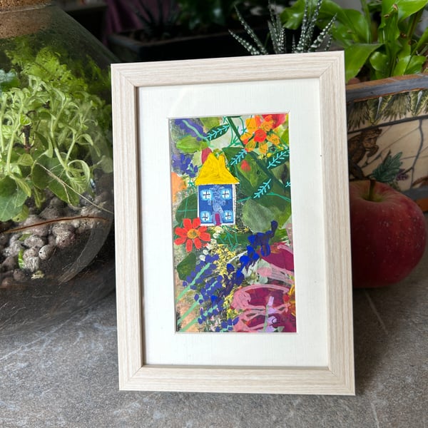 Number 7 Cottage Gardens - Original Mixed Media - Framed 