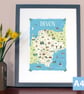 Devon illustrated map poster A4 - Image 3