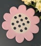 Ceramic pastel pink large flower frog
