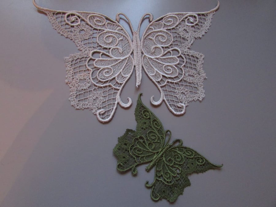 Embroidered Lace Butterfly Applique you choose colour and size