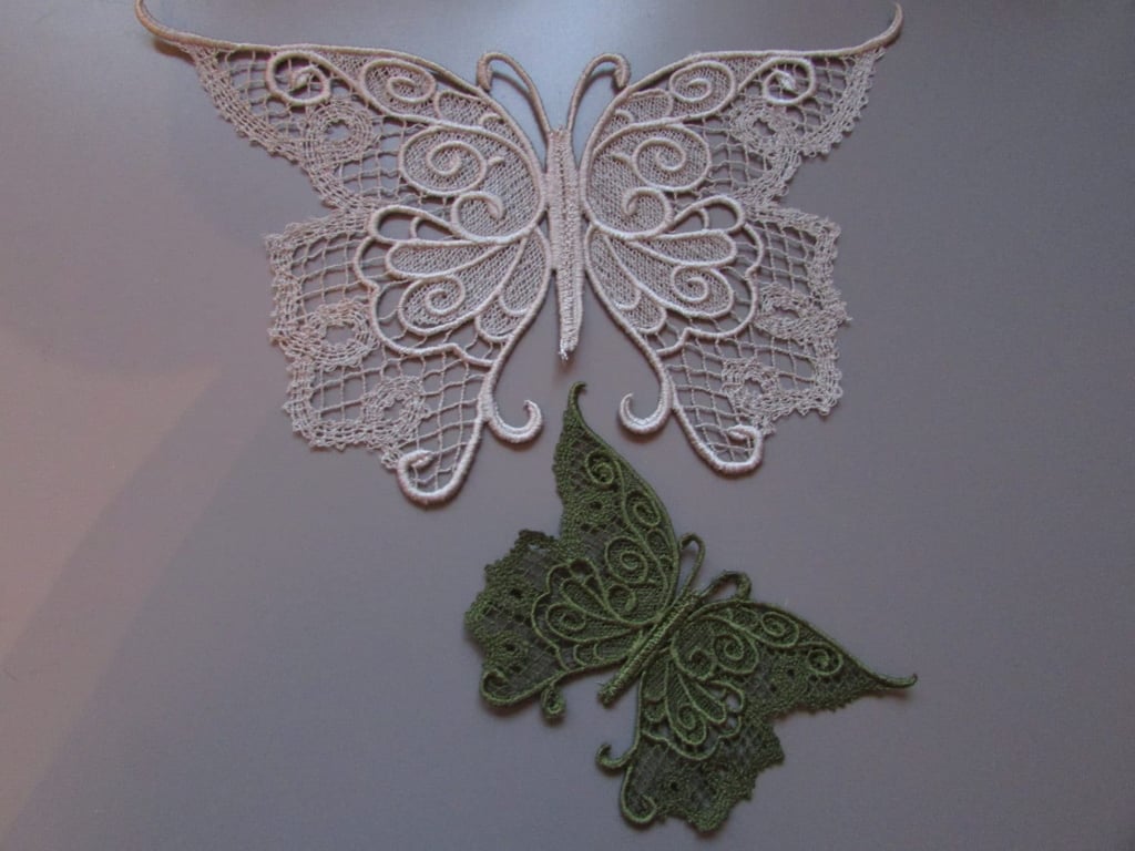 Embroidered Lace Butterfly Applique you choose colour and size