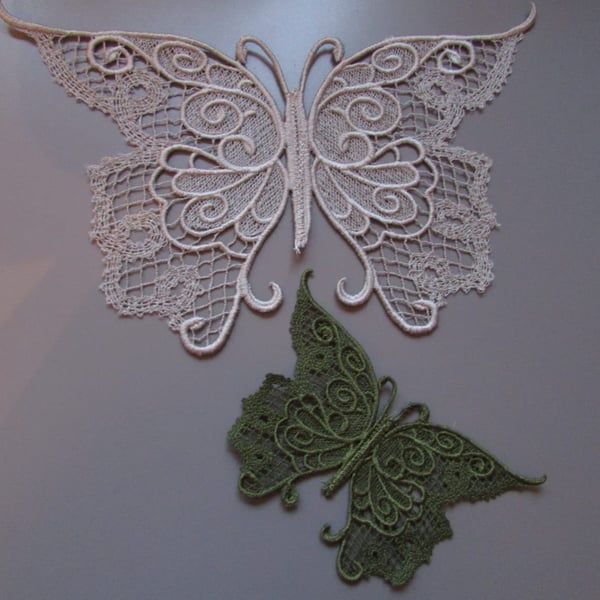 Embroidered Lace Butterfly Applique you choose colour and size