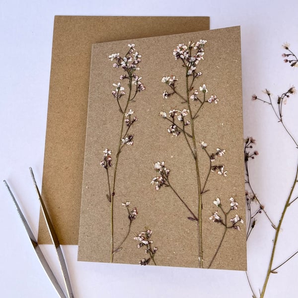Handmade Real Pressed Flower Greeting Card