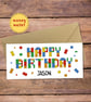 Happy Birthday Bricks Personalised Money Wallet Card - cash gift envelope