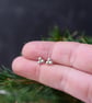 Tiny Silver Triple Dot Stud Earrings – Minimalist Sterling Silver Everyday Studs - Image 3
