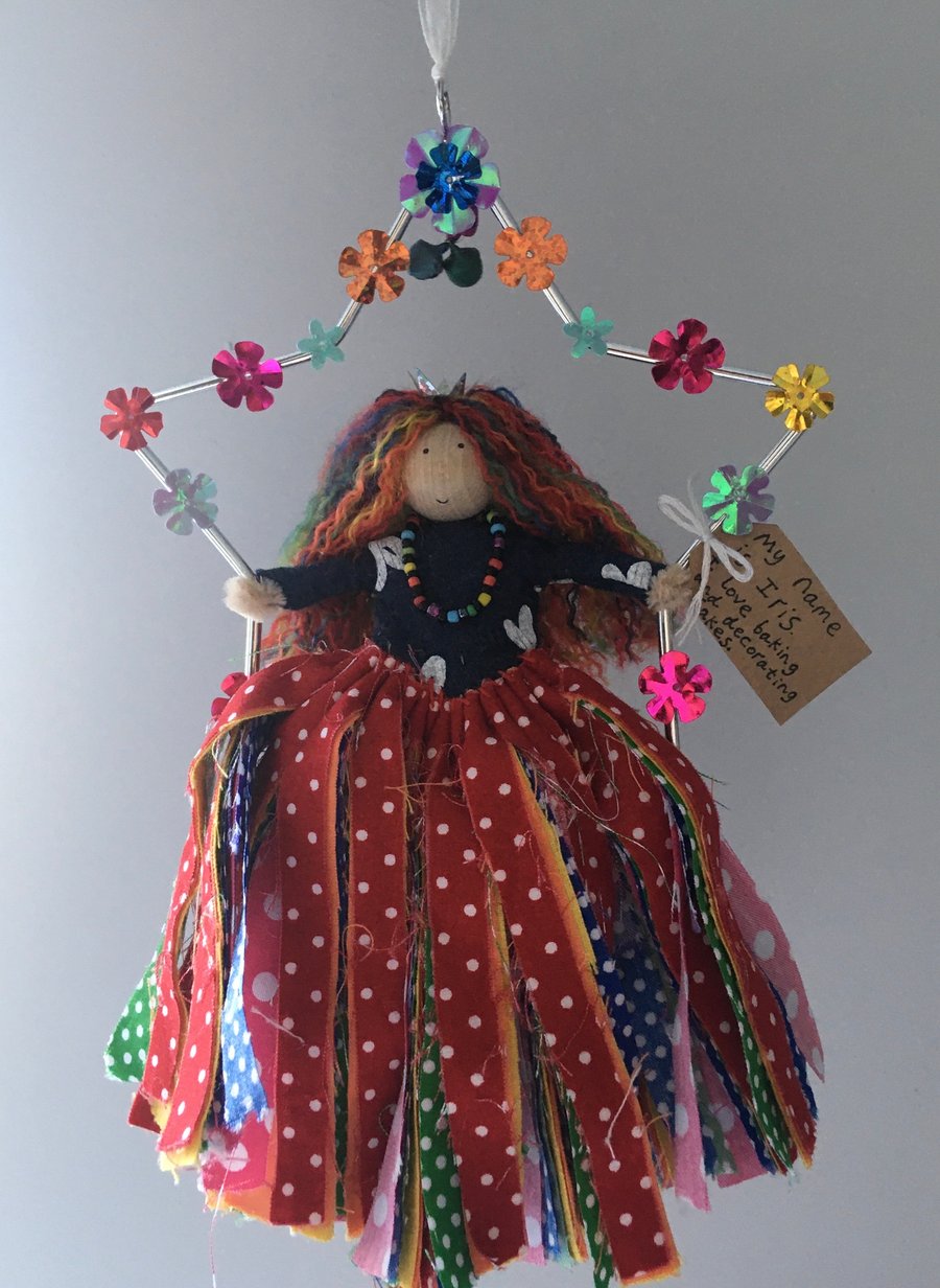 Rainbow Fairy Doll In Star Hanging  Decoration