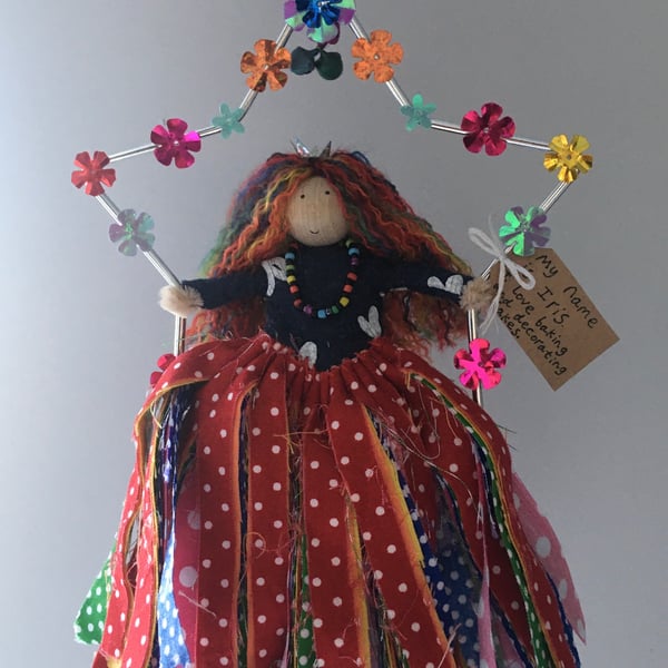 Rainbow Fairy Doll In Star Hanging  Decoration