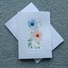 hand painted floral blank greetings card ( ref F 46 )