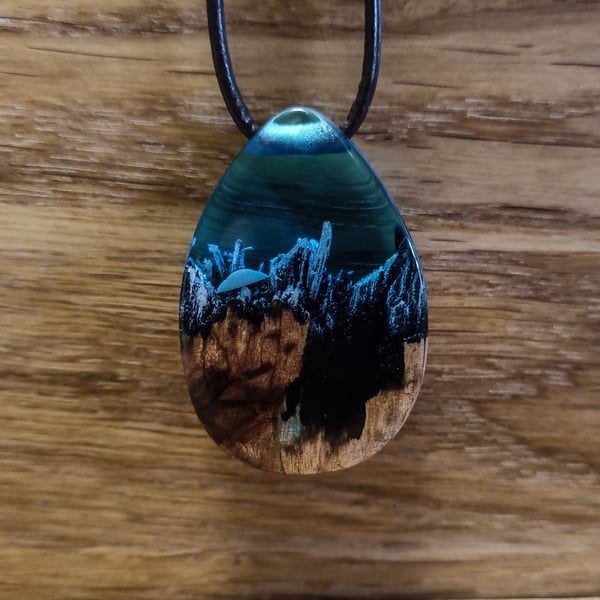 UFO Crash Pendant in Forget Me Not