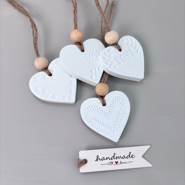 Pale Blue Hanging Heart Essential Oil Diffuser Home Fragrance