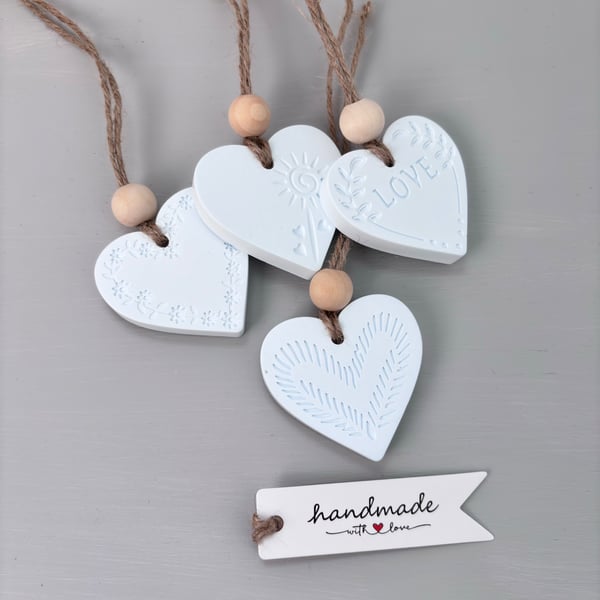 Pale Blue Hanging Heart Essential Oil Diffuser Home Fragrance