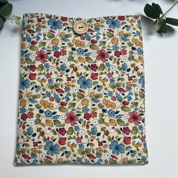 Handmade Padded Book Bag: Multi Floral Book Cover, Book Protector