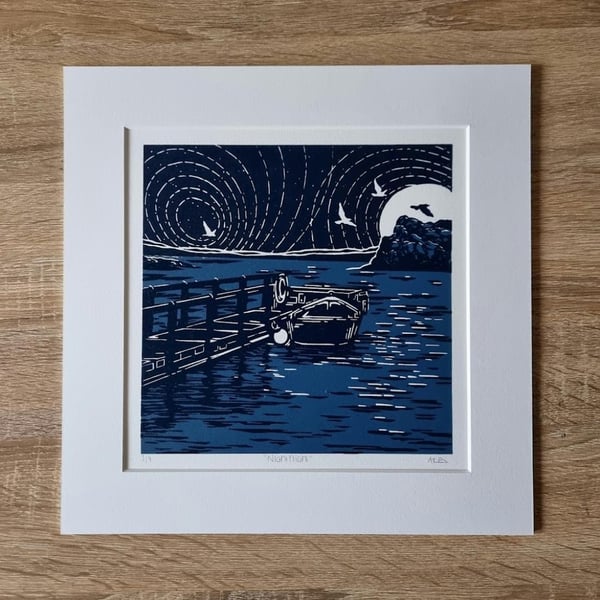 Night Flight Limited Edition Linoprint Isles Collection