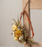 Handmade rustic yellow, white and lavender dried flower wreath - Image 1