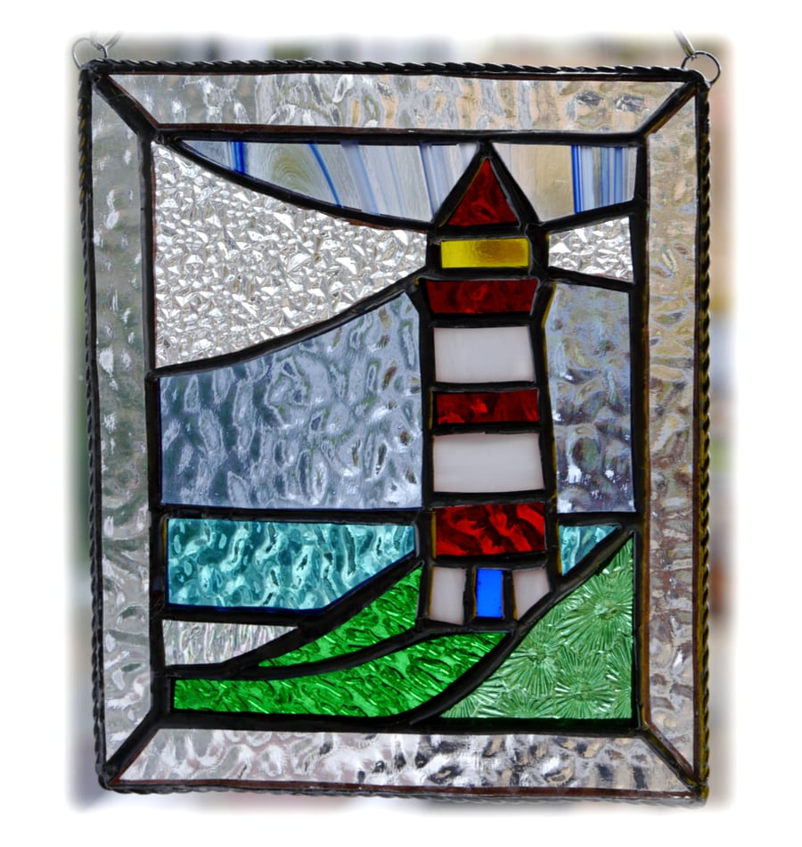 RESERVED Lighthouse Suncatcher Stained Glass Picture 010