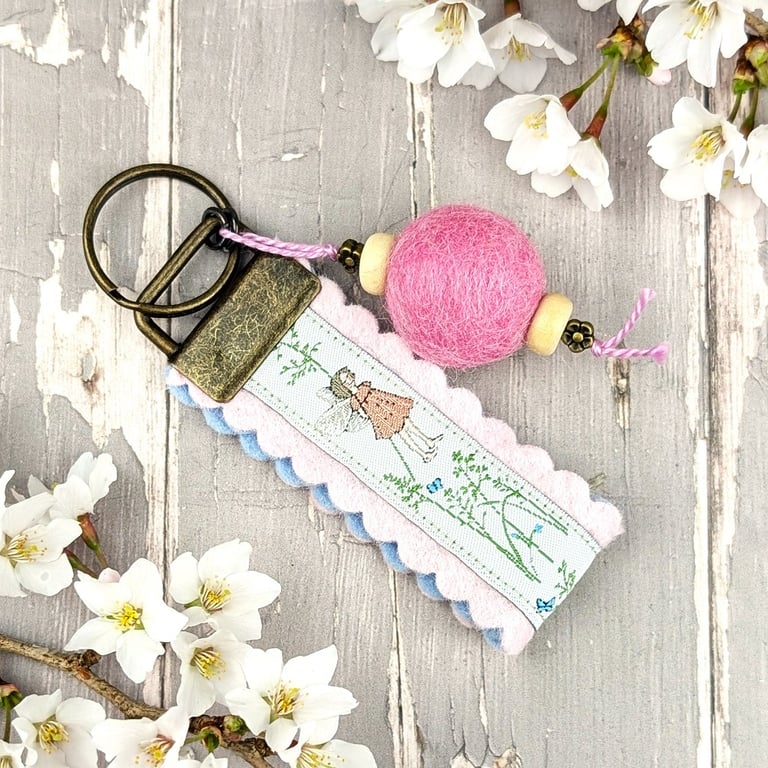 A Ribbon and Felt Keyring