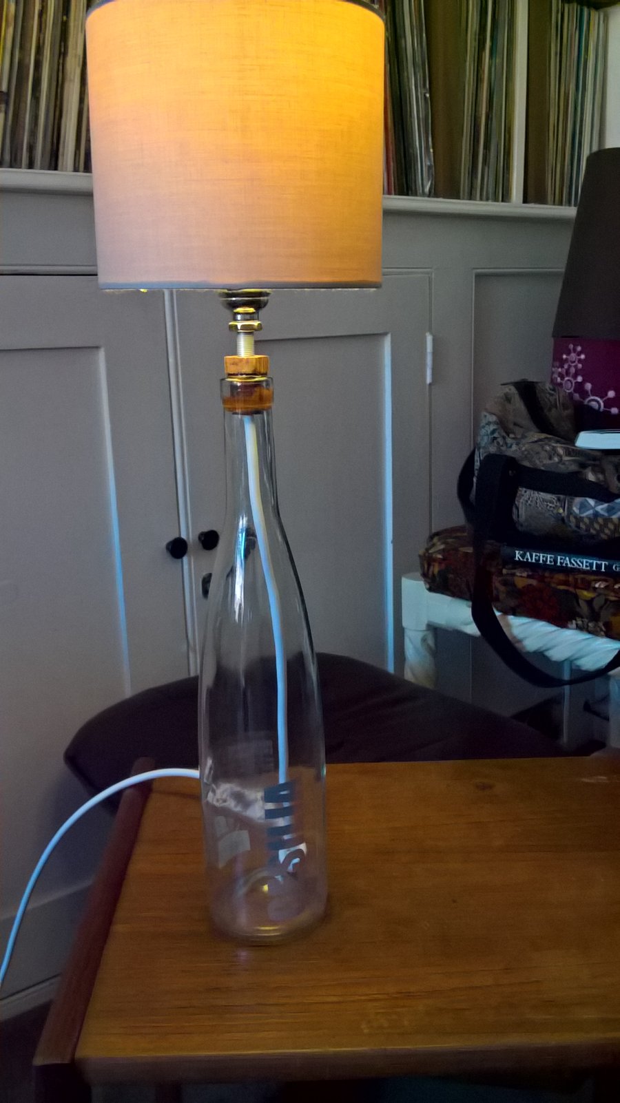 White wine bottle pop art lamp shade (Bulb and shade NOT included)