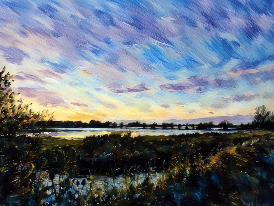 A5 Blank Greeting Card Welney Norfolk 