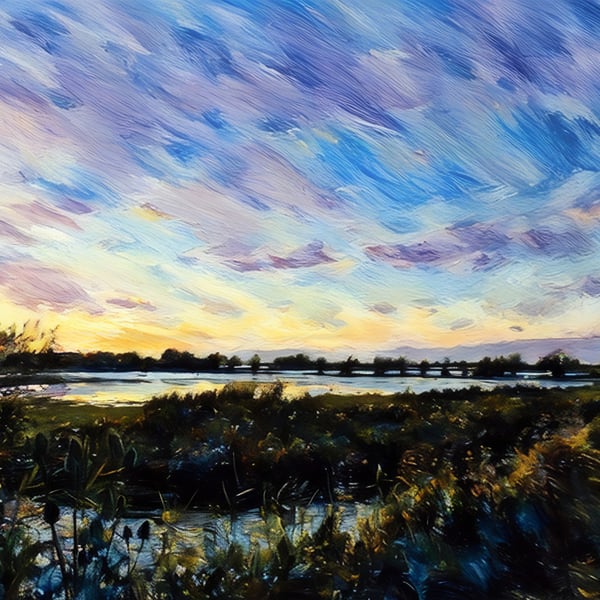 A5 Blank Greeting Card Welney Norfolk 