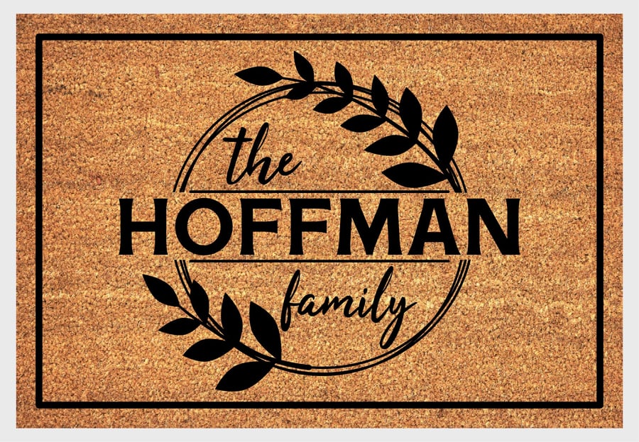 Personalised Surname Door Mat - Customised Family Name Welcome Mat - 3 Sizes