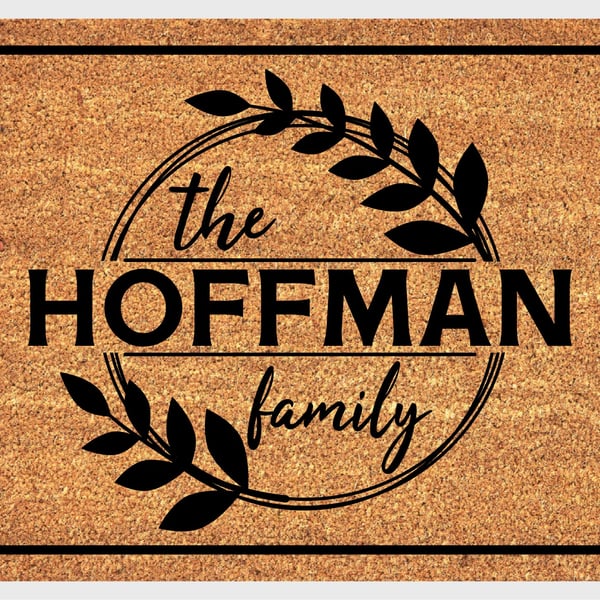 Personalised Surname Door Mat - Customised Family Name Welcome Mat - 3 Sizes