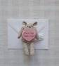 Small Pocket Light Brown Bear holding Note, I Miss You, Gift