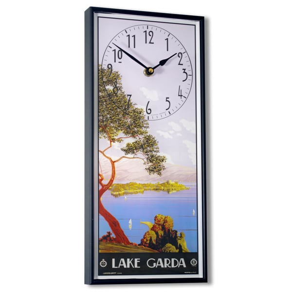 Lake Garda Vintage Art Deco Poster  Wall Clock