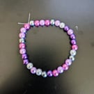 Purple - Handcrafted Pearl Beads Elasticated Bracelet