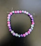 Purple - Handcrafted Pearl Beads Elasticated Bracelet