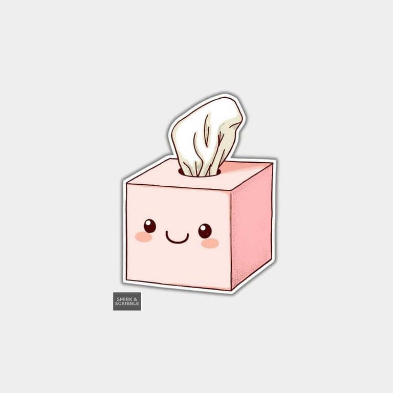 Funny Vinyl Sticker For Adults - Cute Tissue Box