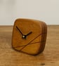 No. 105 Iroko Desk Clock with Inlaid Lines Smooth Face and Black Hands